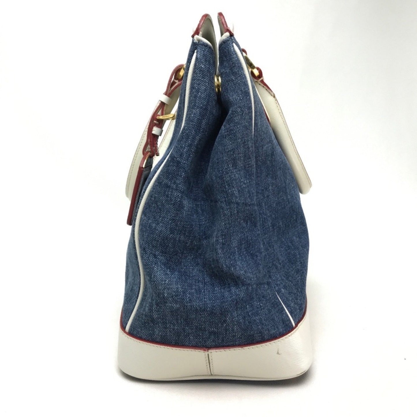 Prada Galleria, Blue, Denim - Jeans, handbag