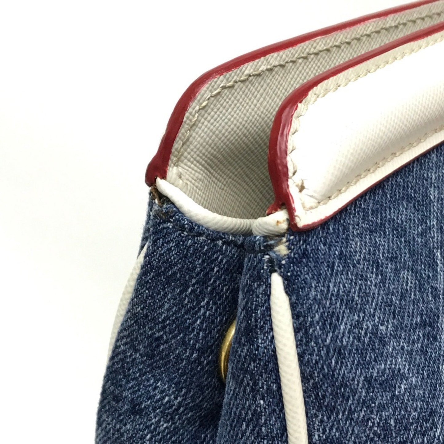 Prada Galleria, Blue, Denim - Jeans, handbag