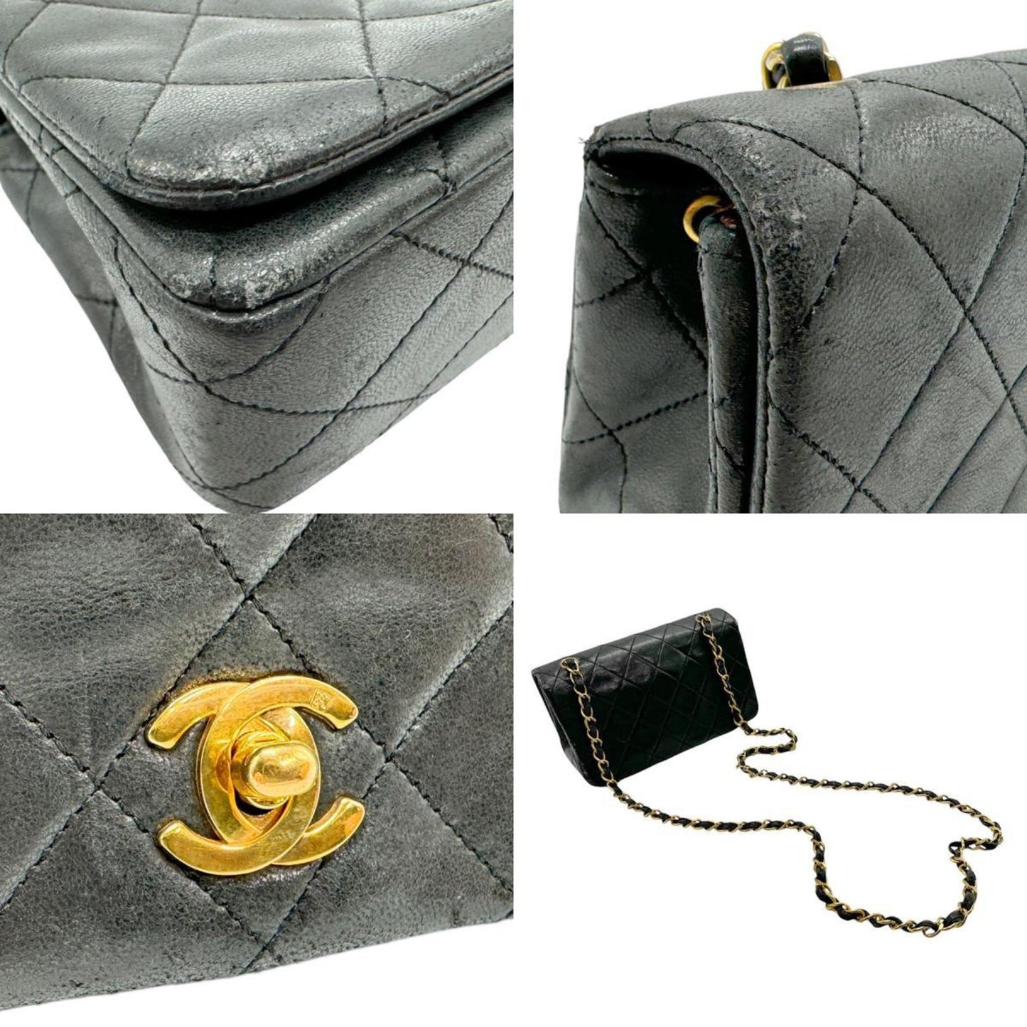 Chanel Timeless, Black, Leather, clutch