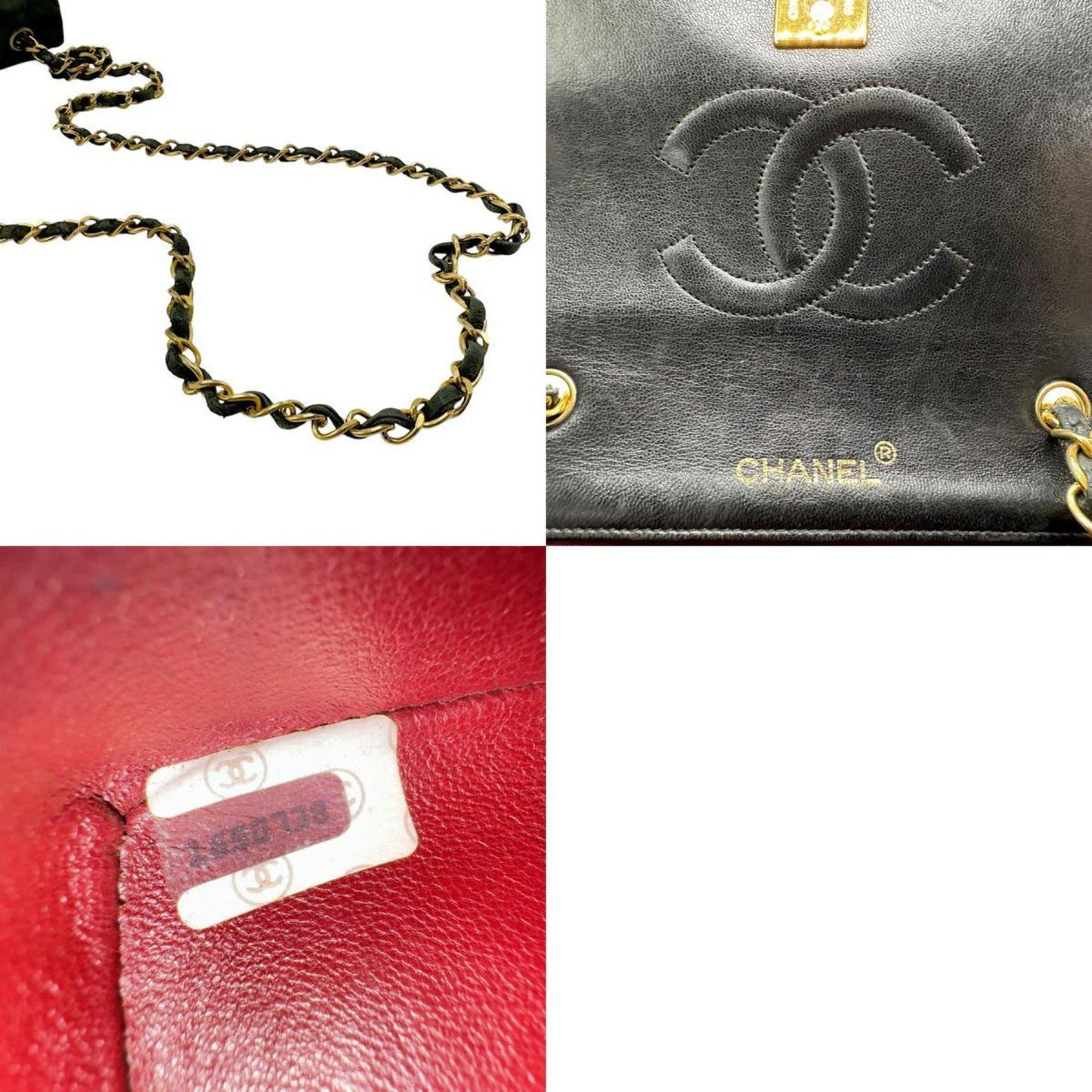 Chanel Timeless, Black, Leather, clutch