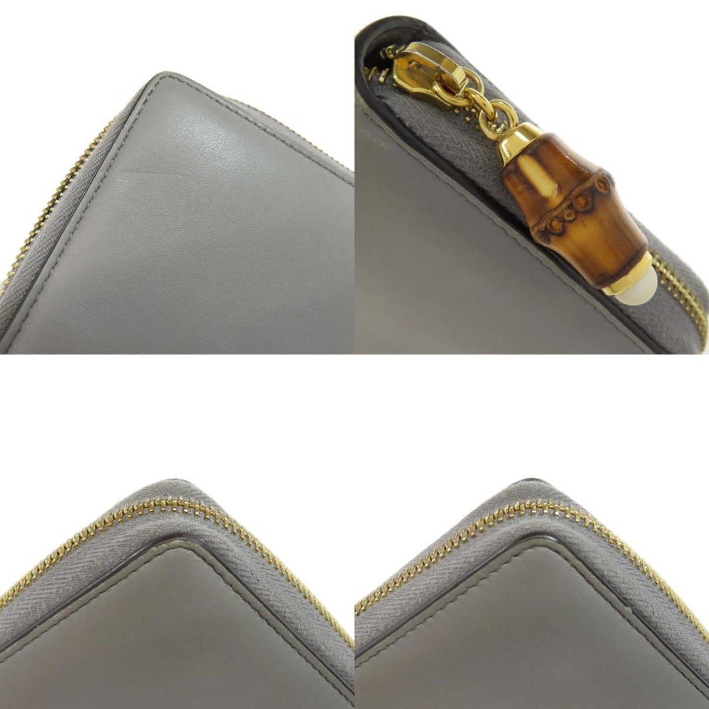 Gucci Bamboo, Grey, Leather, wallet