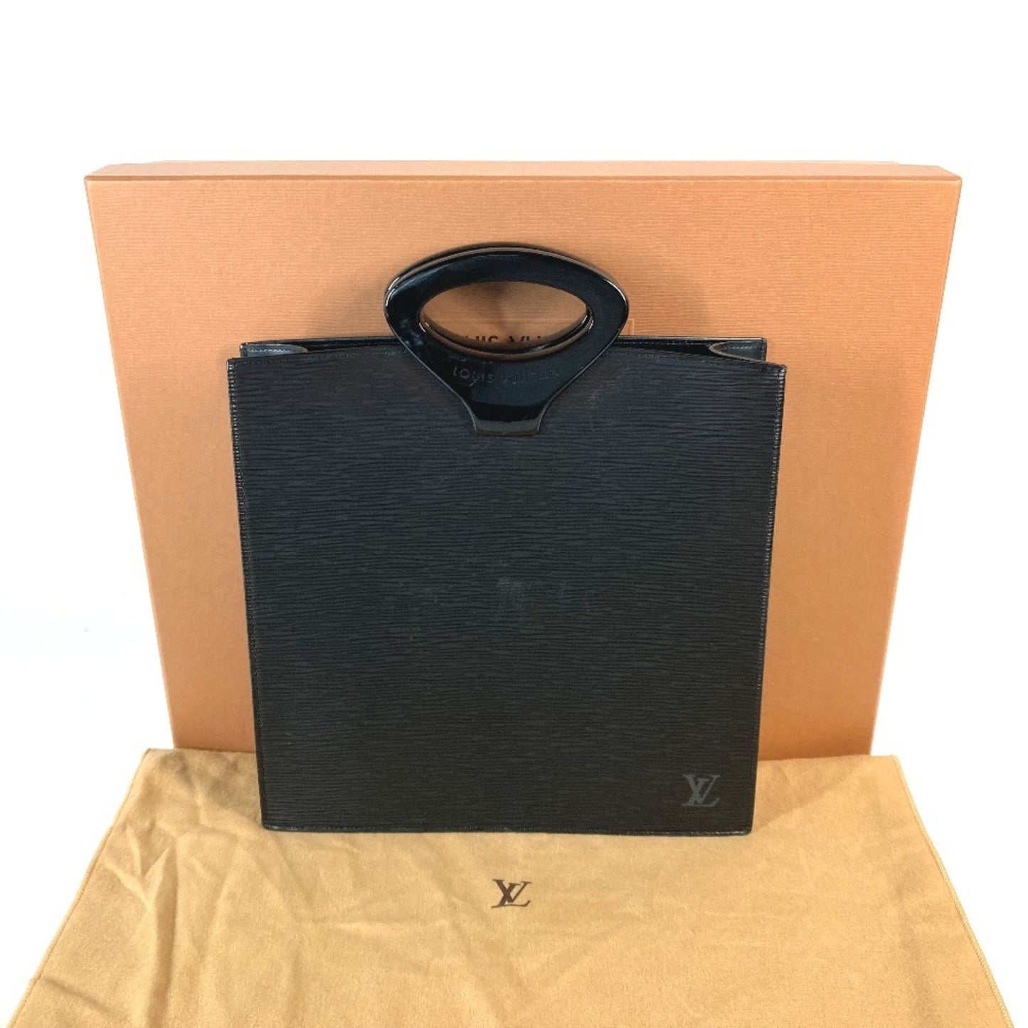 Louis Vuitton Ombre, Black, Leather, handbag