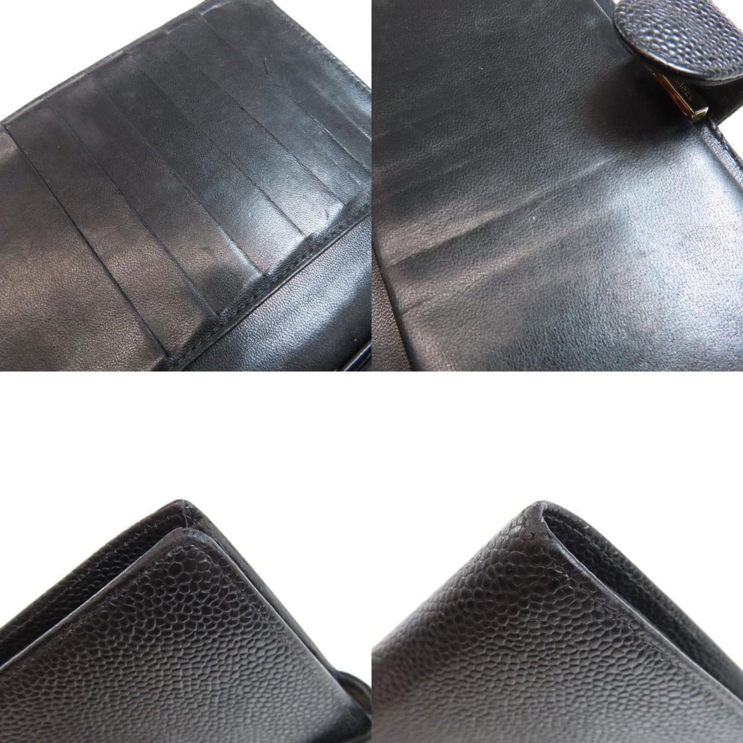 Chanel Logo CC, Black, Leather, wallet