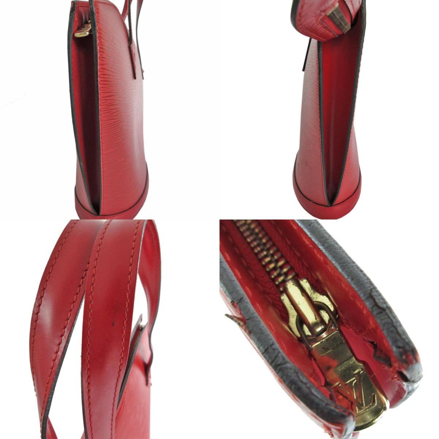 Louis Vuitton Saint Jacques, Red, Leather, handbag