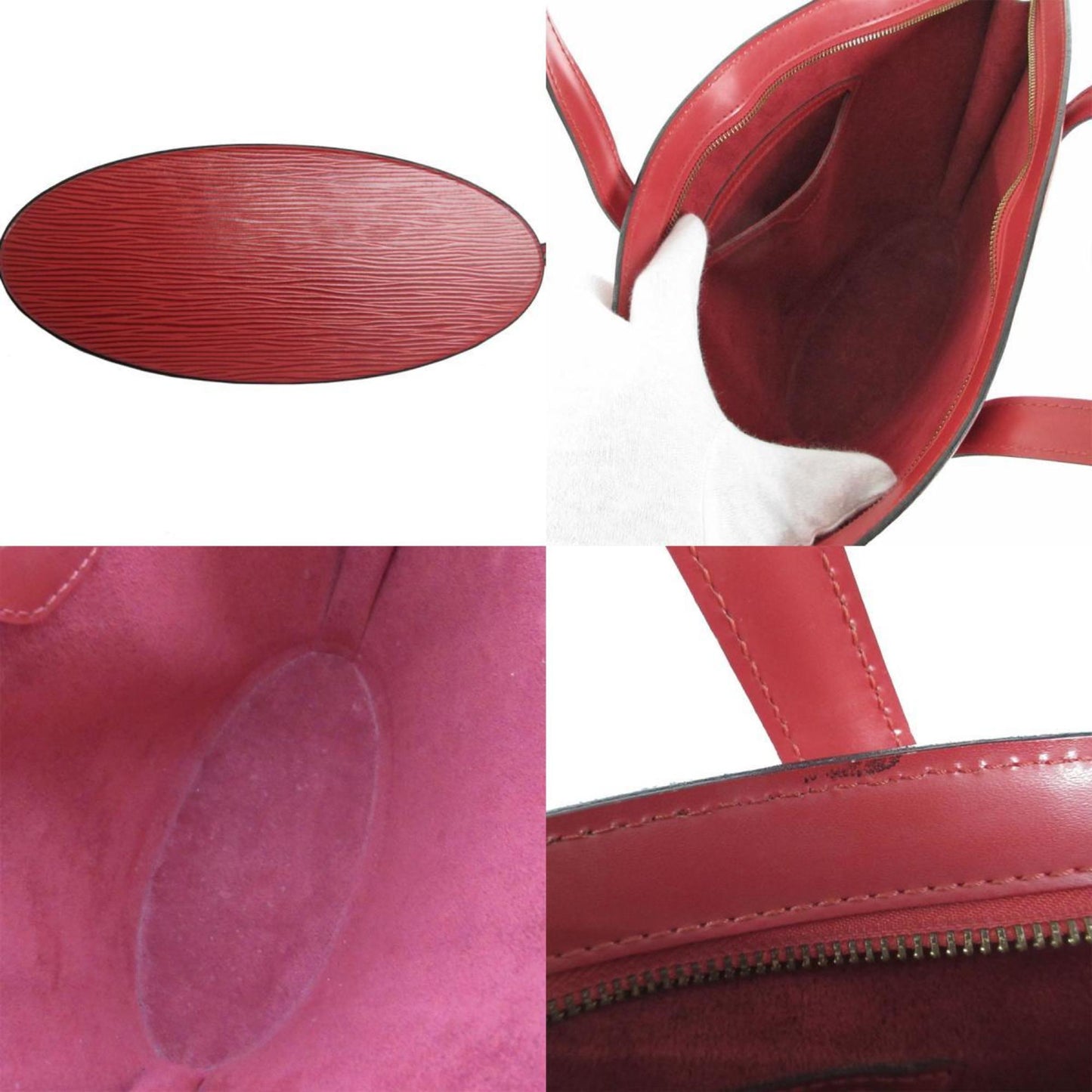 Louis Vuitton Saint Jacques, Red, Leather, handbag
