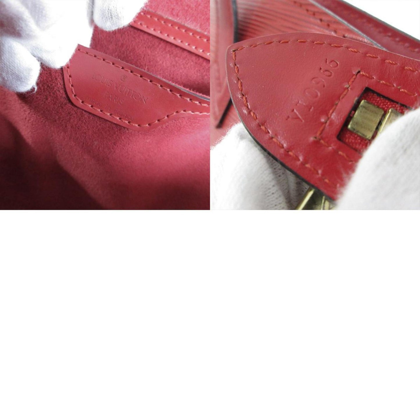 Louis Vuitton Saint Jacques, Red, Leather, handbag