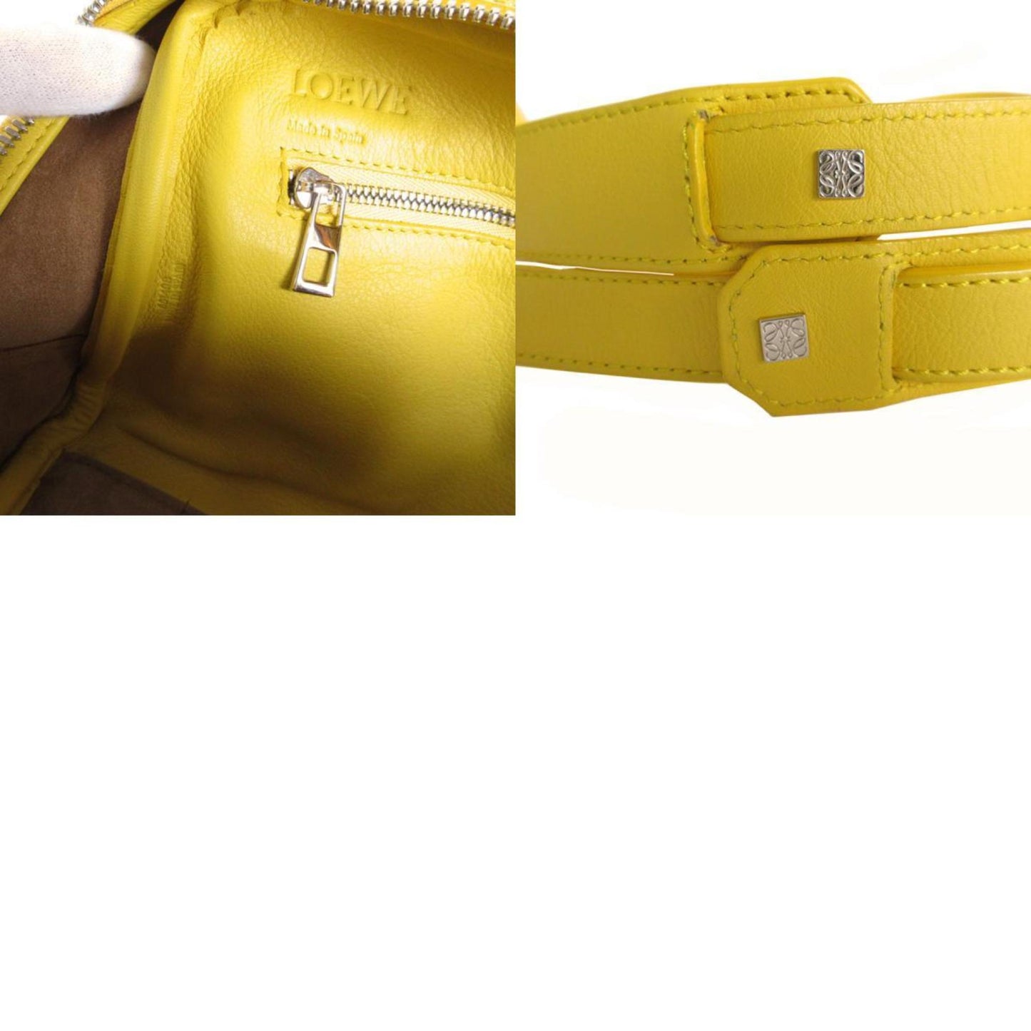 Loewe Amazona 75, Yellow, Leather, handbag