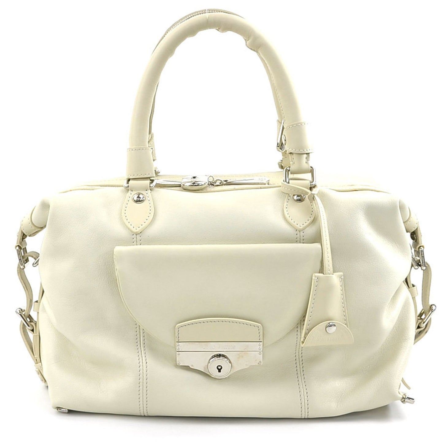Louis Vuitton Boston, White, Leather, handbag