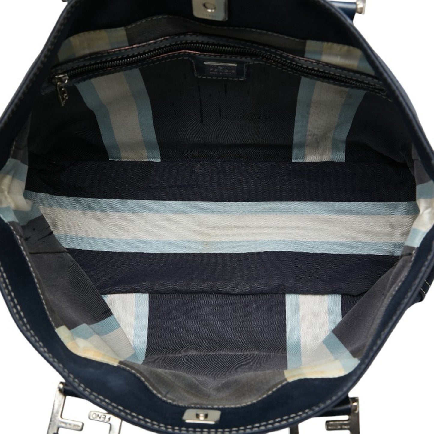 Fendi Kira, Navy, Canvas, handbag