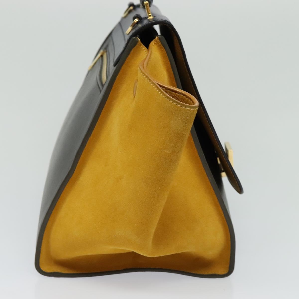 Céline Trapèze, Black, Leather, tote