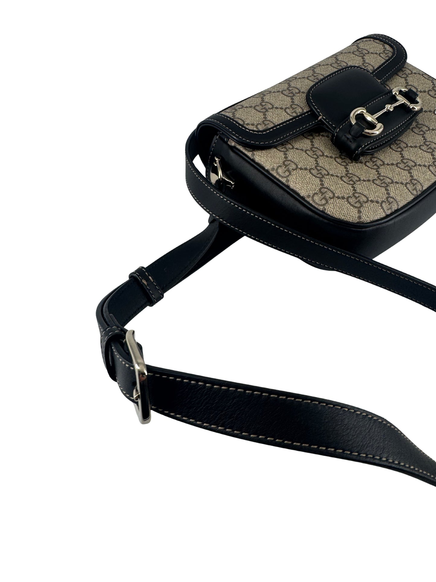 Gucci Horsebit, Black, Canvas, shoulder