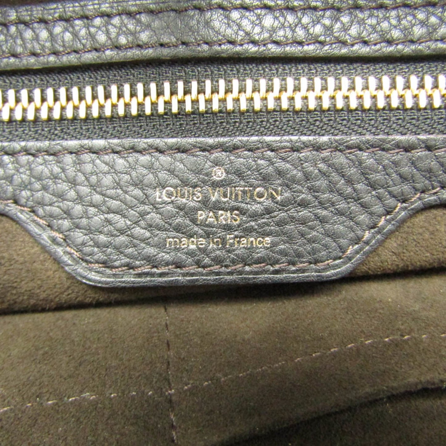 Louis Vuitton Mahina, Black, Leather, handbag