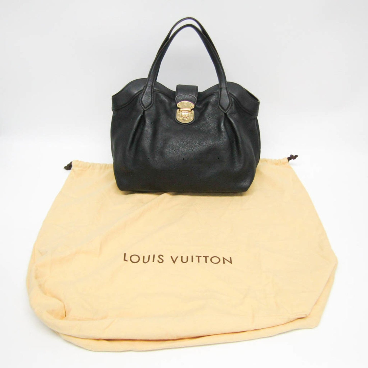 Louis Vuitton Mahina, Black, Leather, handbag