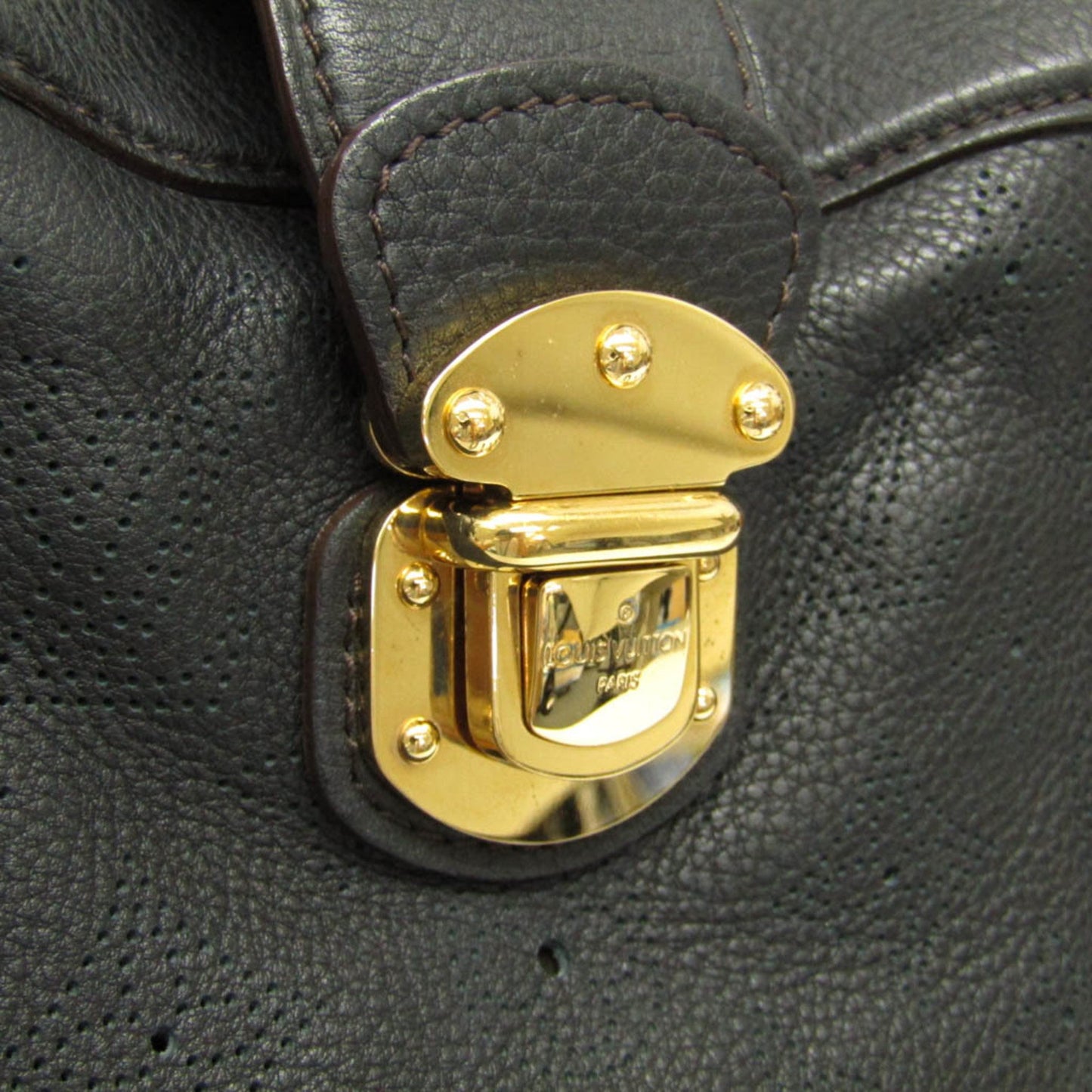 Louis Vuitton Mahina, Black, Leather, handbag