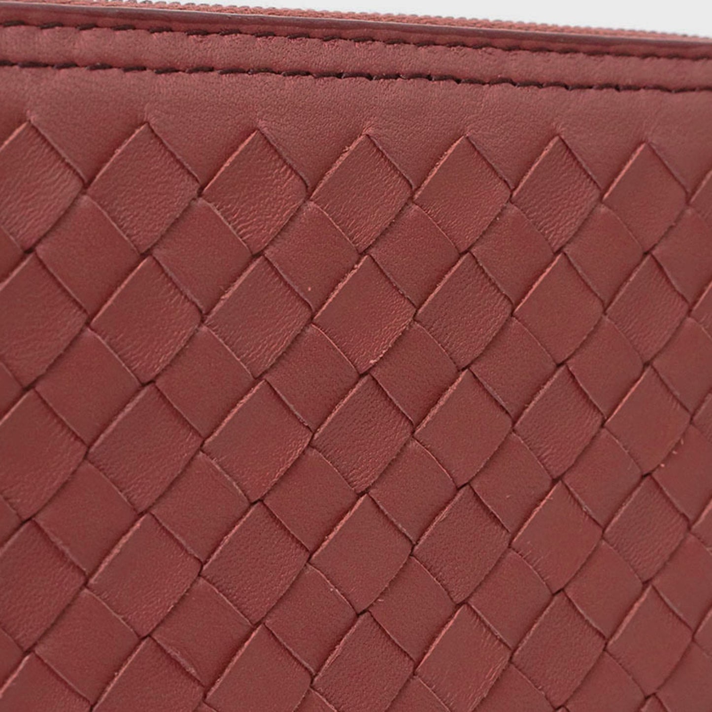 Bottega Veneta Intrecciato, Red, Leather, wallet
