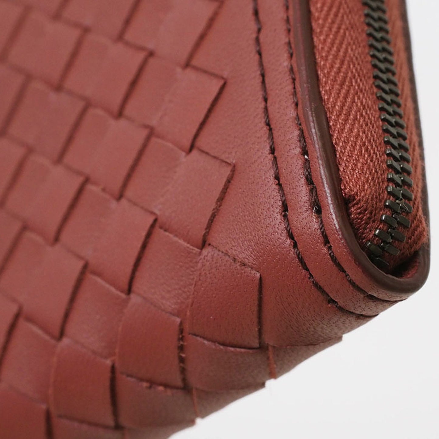 Bottega Veneta Intrecciato, Red, Leather, wallet