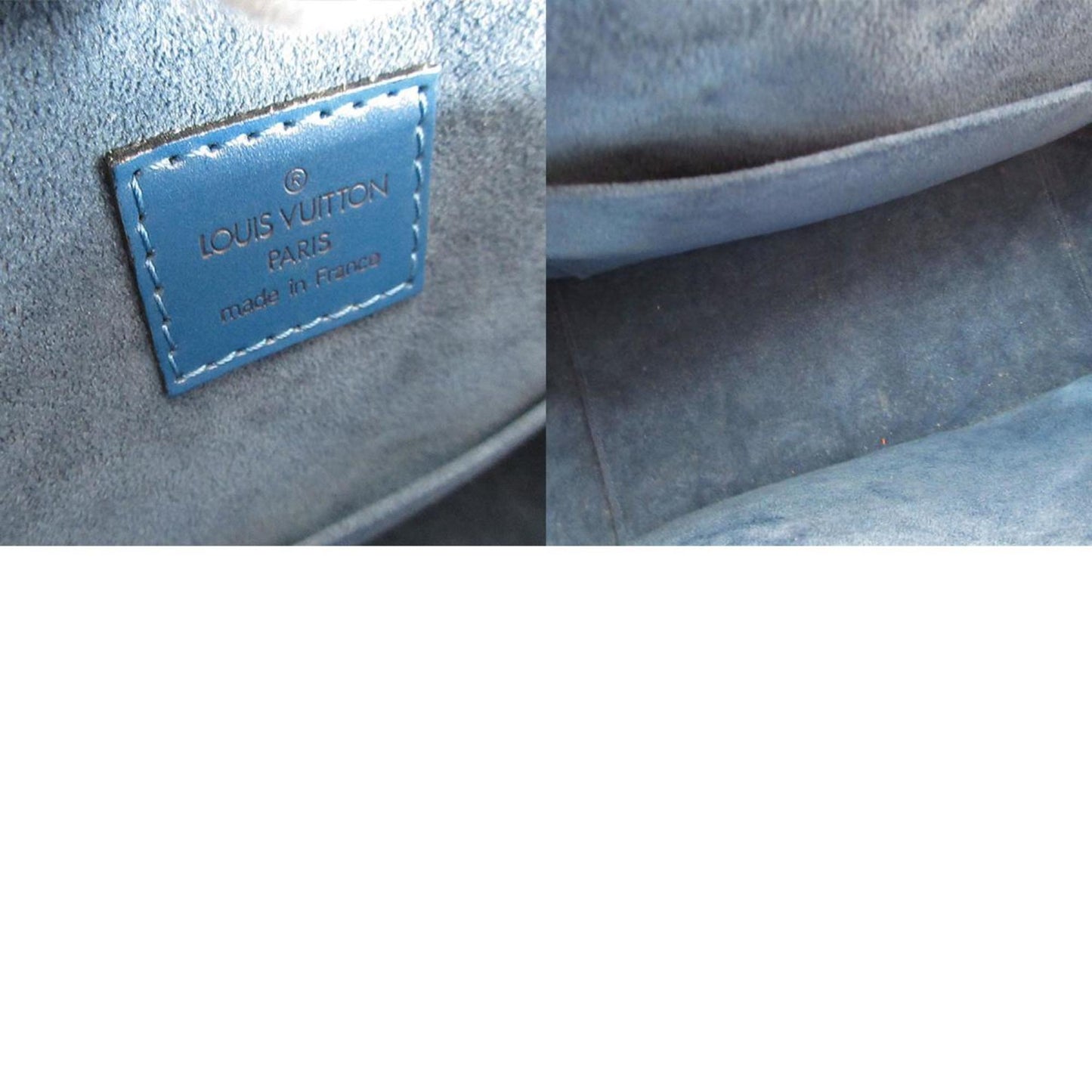 Louis Vuitton Sablon, Blue, Leather, handbag