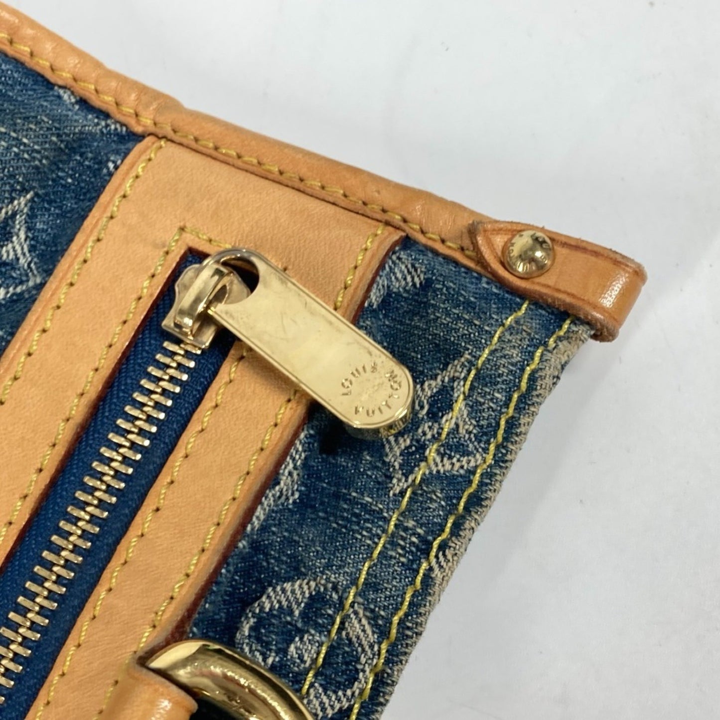 Louis Vuitton Sac Plat, Blue, Denim - Jeans, handbag