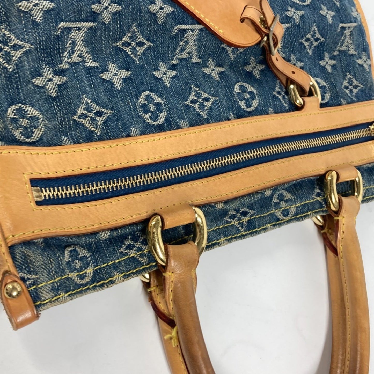 Louis Vuitton Sac Plat, Blue, Denim - Jeans, handbag