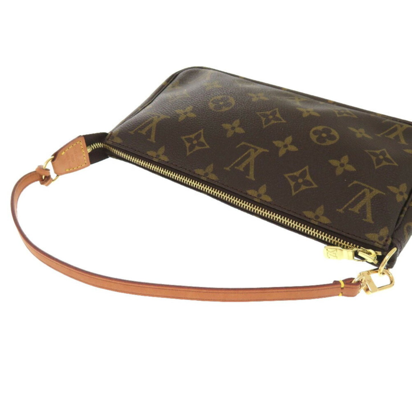 Louis Vuitton Pochette Accessoire, Brown, Canvas, clutch