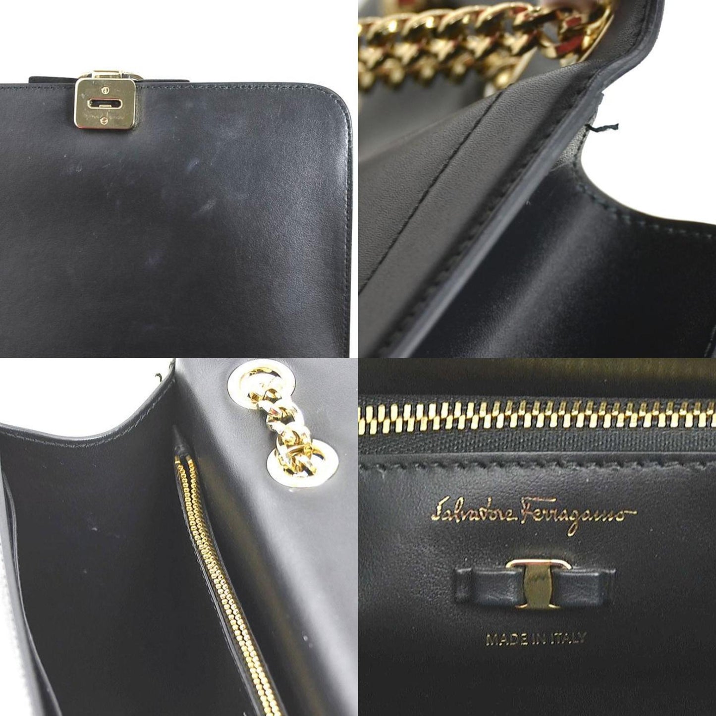 Salvatore Ferragamo Vara, Black, Leather, shoulder