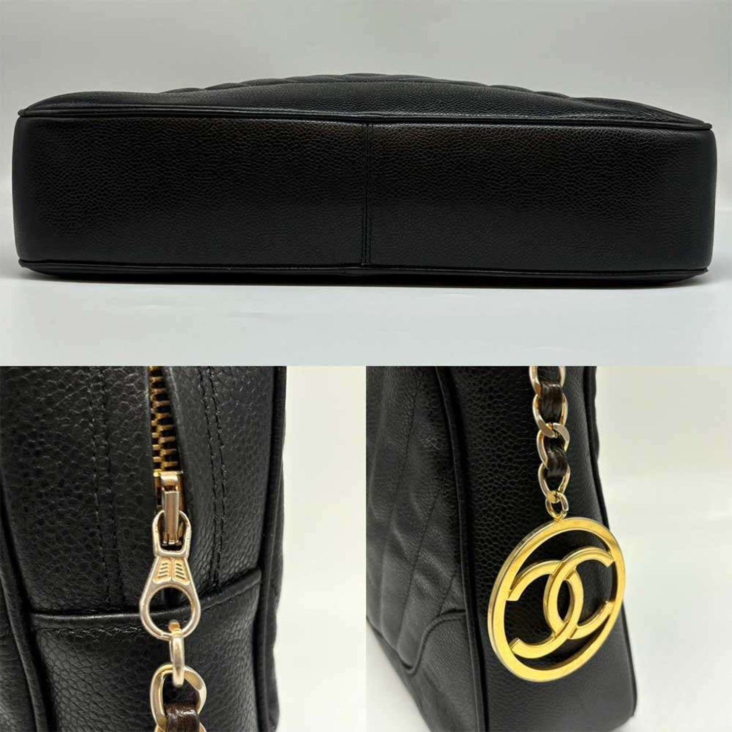 Chanel V-Stich, Black, Leather, handbag