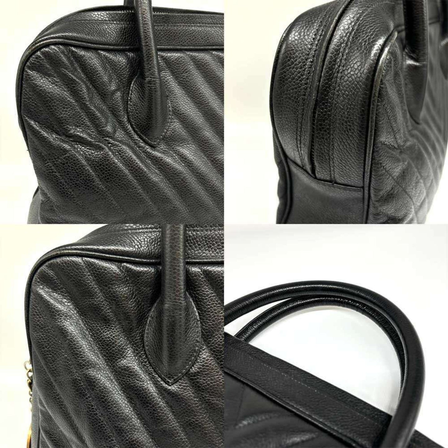 Chanel V-Stich, Black, Leather, handbag