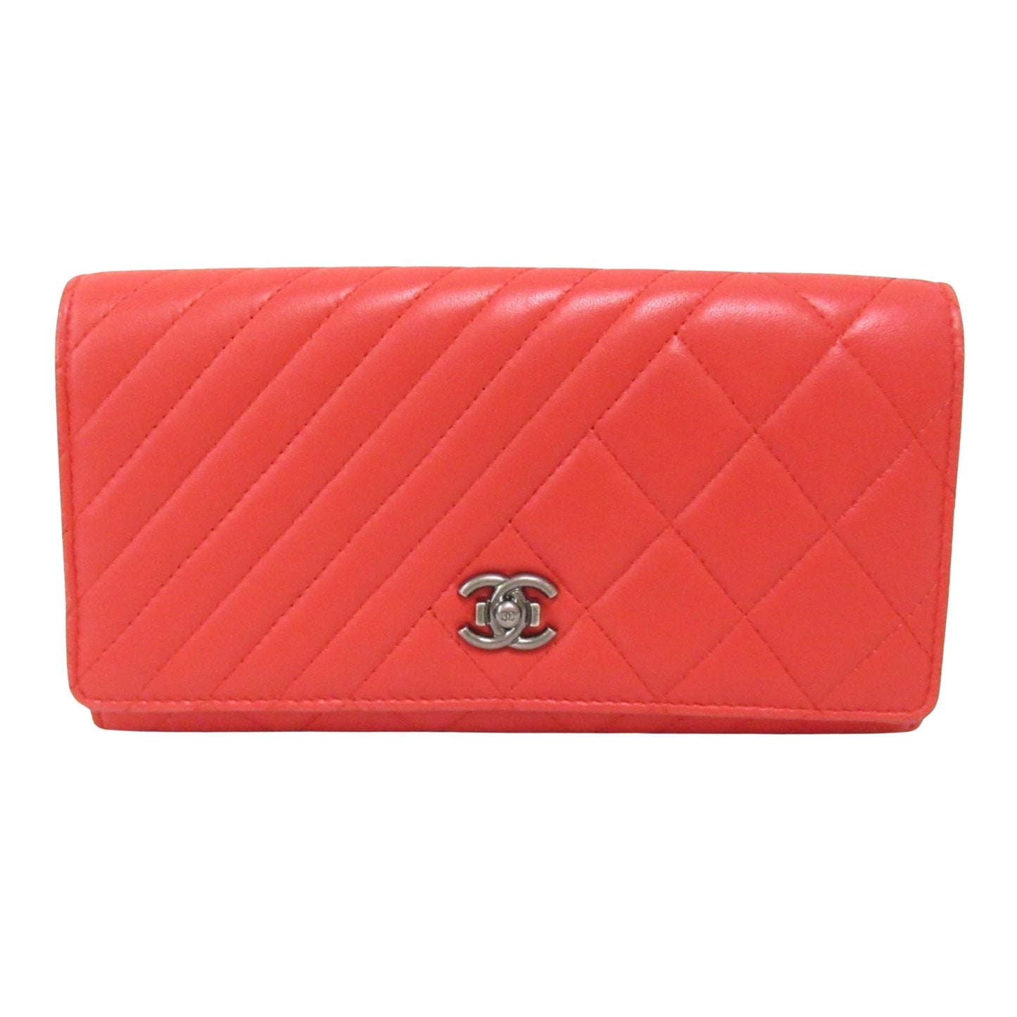 Chanel Matelassé, Red, Leather, wallet