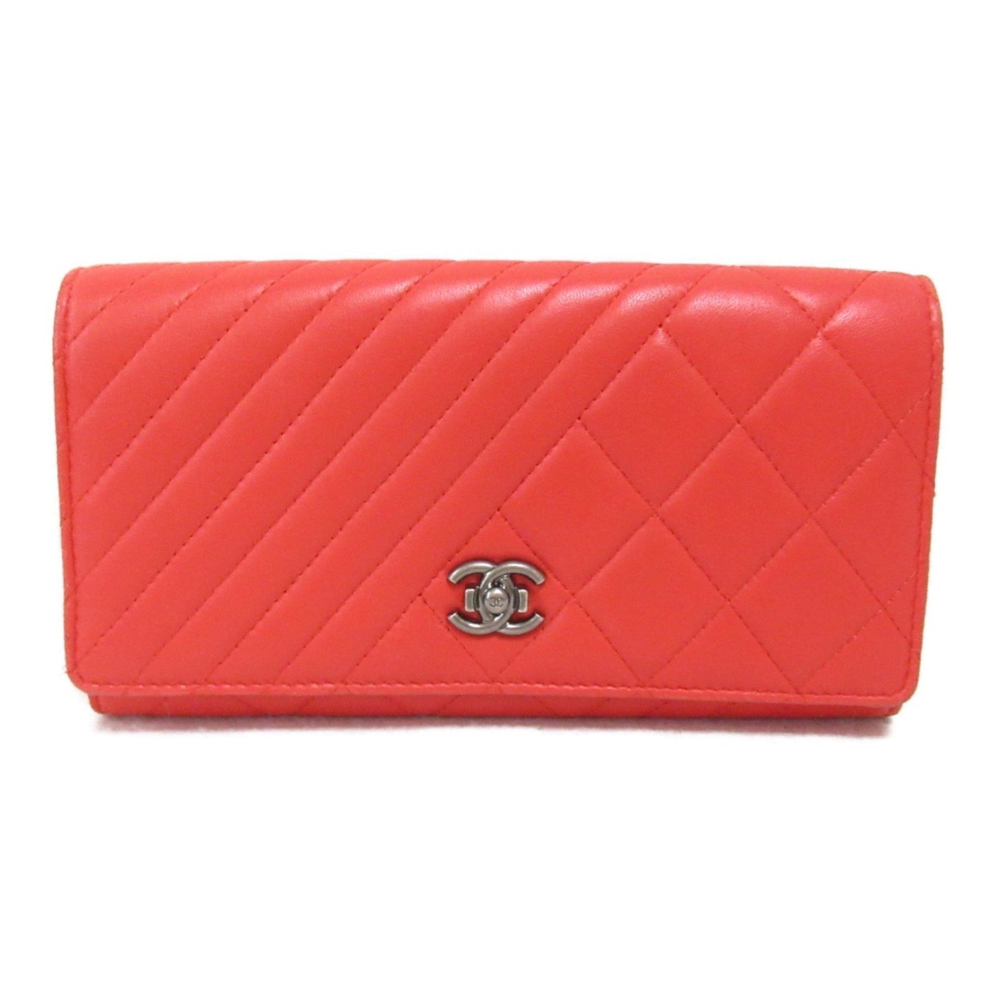 Chanel Matelassé, Red, Leather, wallet