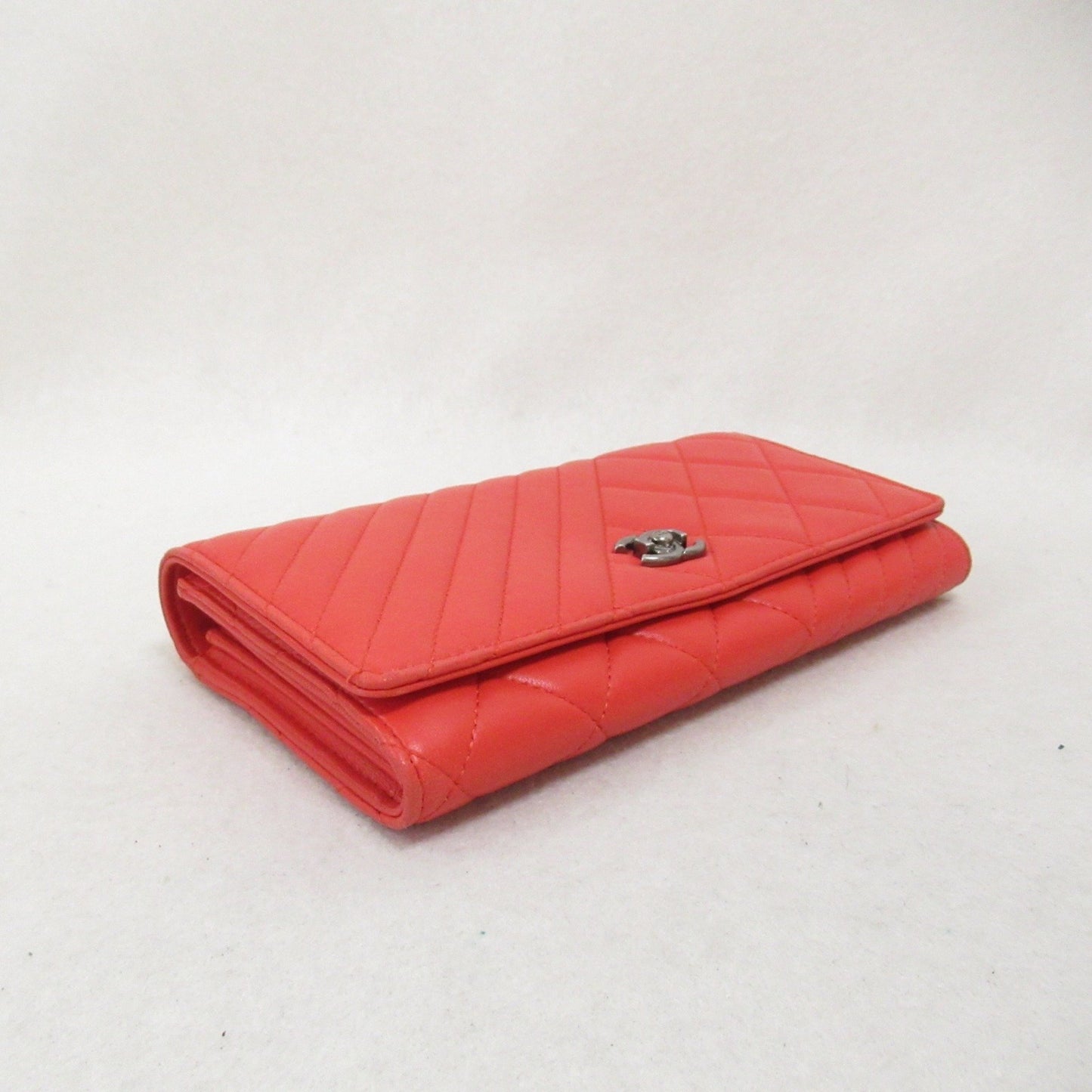 Chanel Matelassé, Red, Leather, wallet