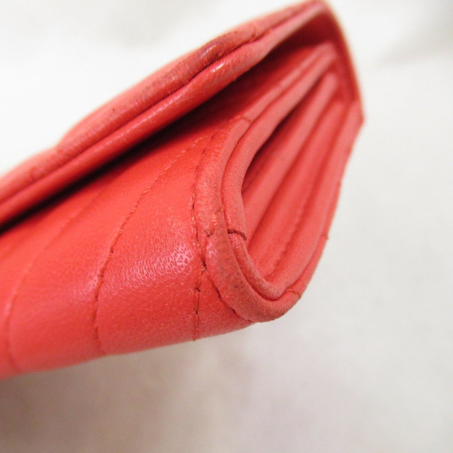 Chanel Matelassé, Red, Leather, wallet