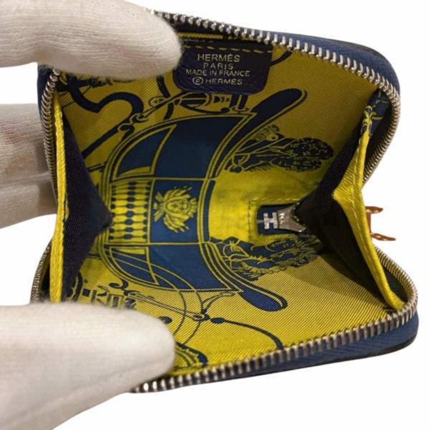 Hermès Silk'In, Navy, Leather, wallet