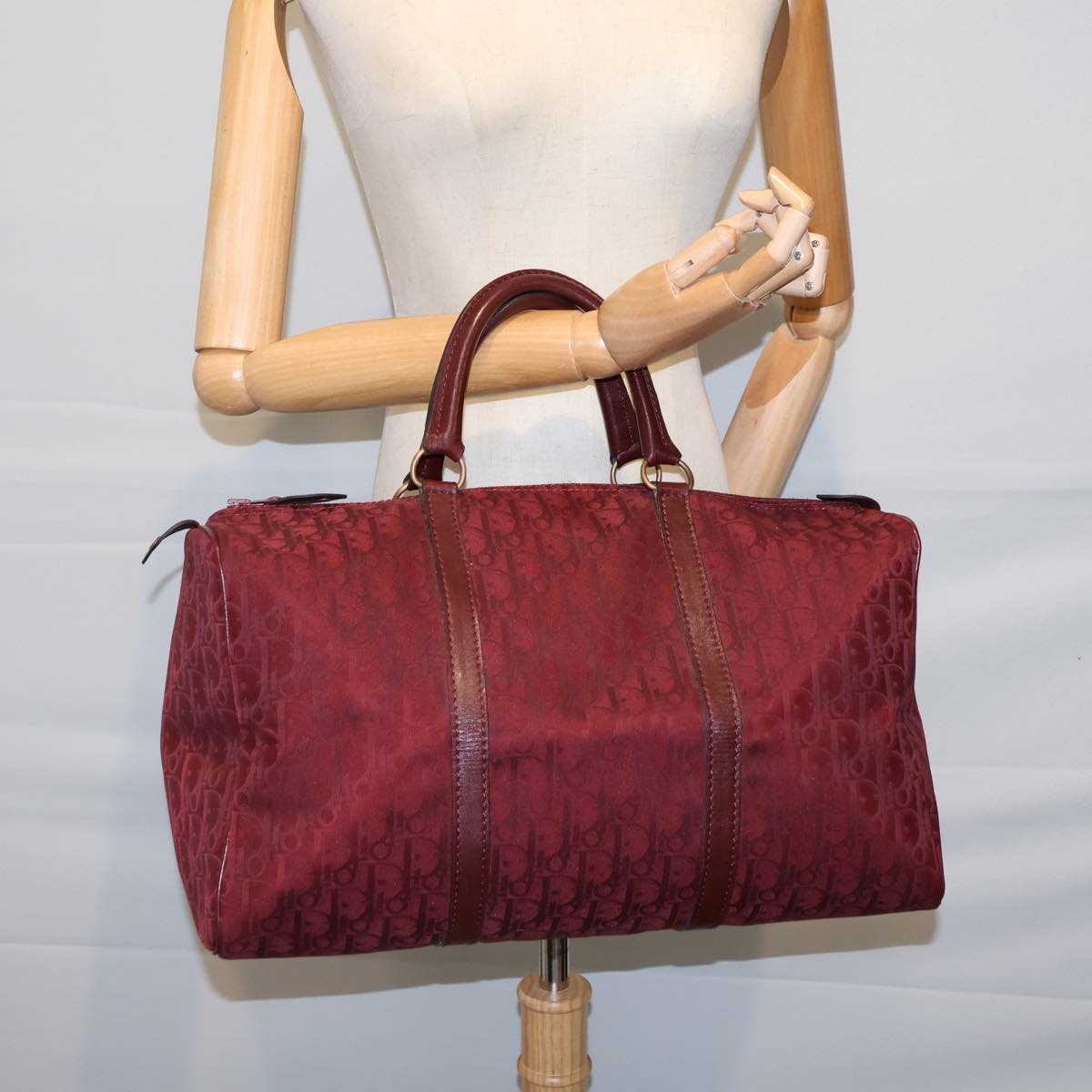 Dior Trotter, Burgundy, Canvas, travel