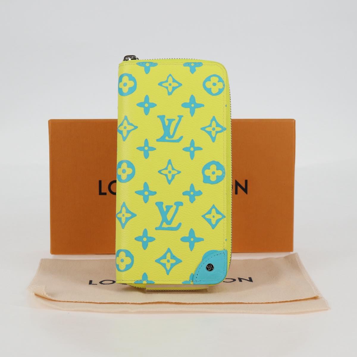 Louis Vuitton Zippy Wallet Vertical, Yellow, Canvas, wallet