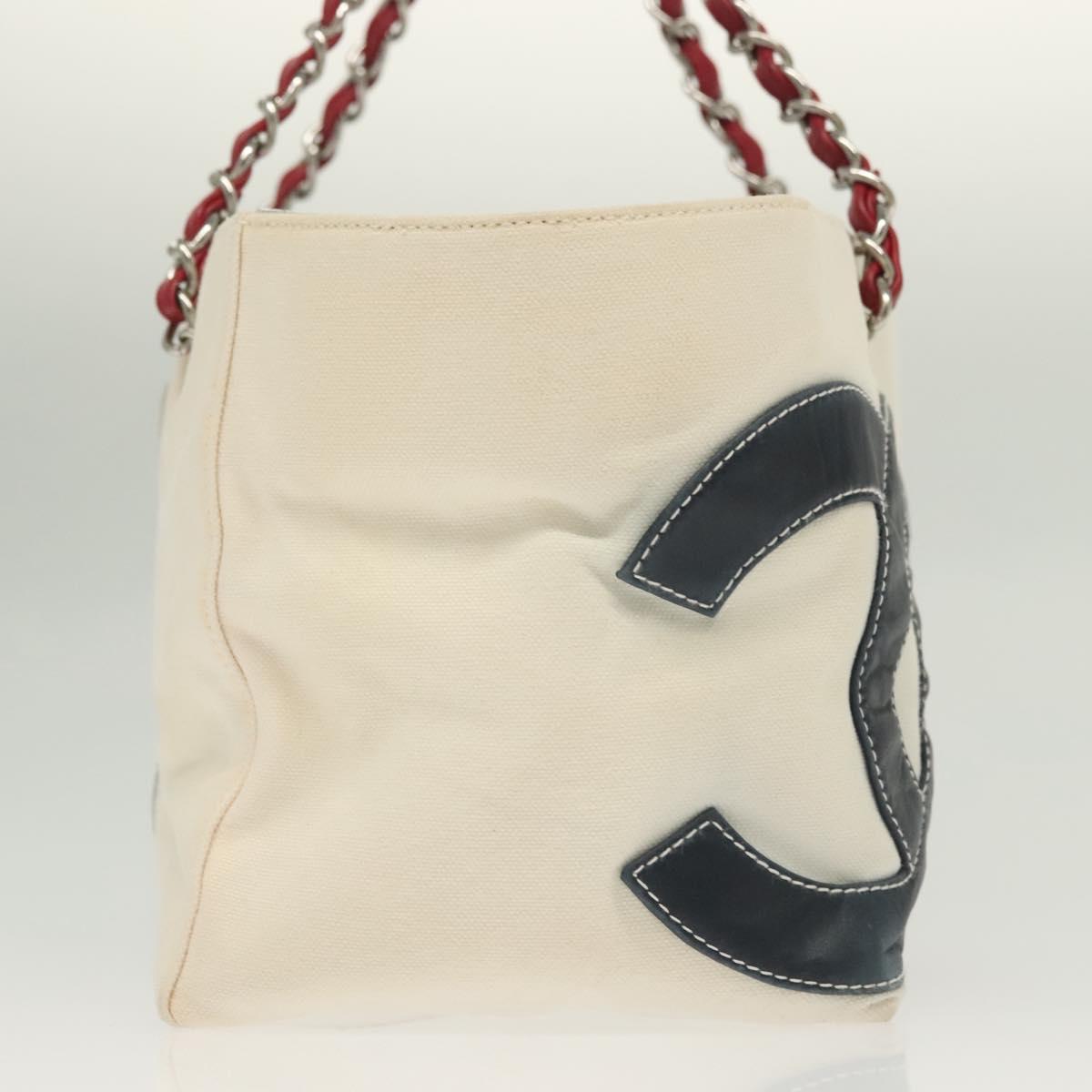 Chanel Numero 5, White, Canvas, tote