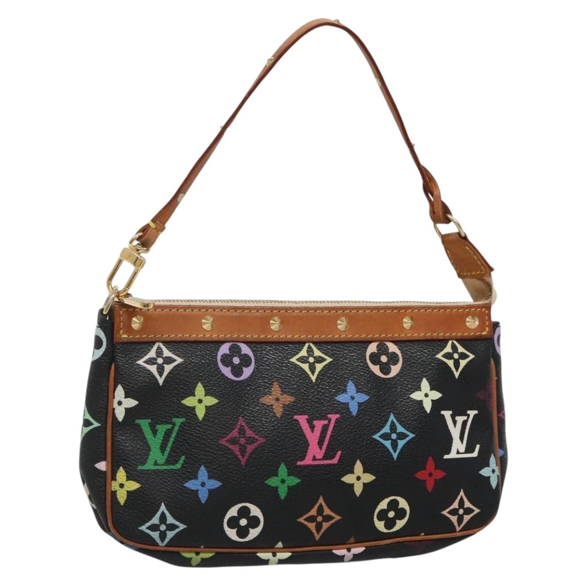 Louis Vuitton Pochette Accessoire, Black, Canvas, clutch