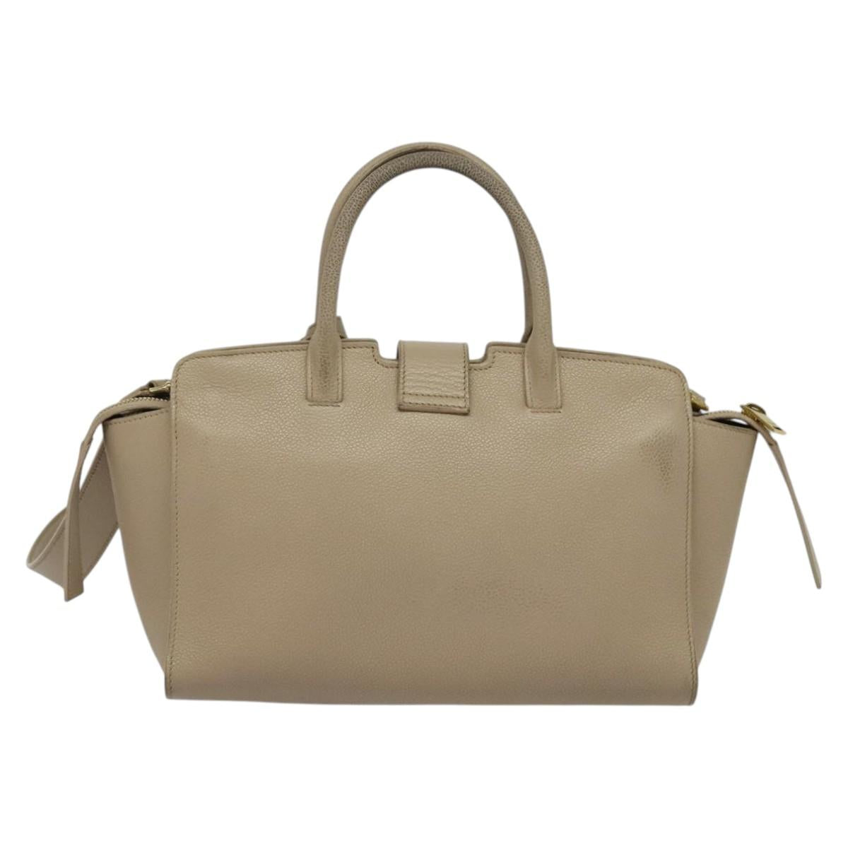 Yves Saint Laurent Downtown, Beige, Leather, handbag
