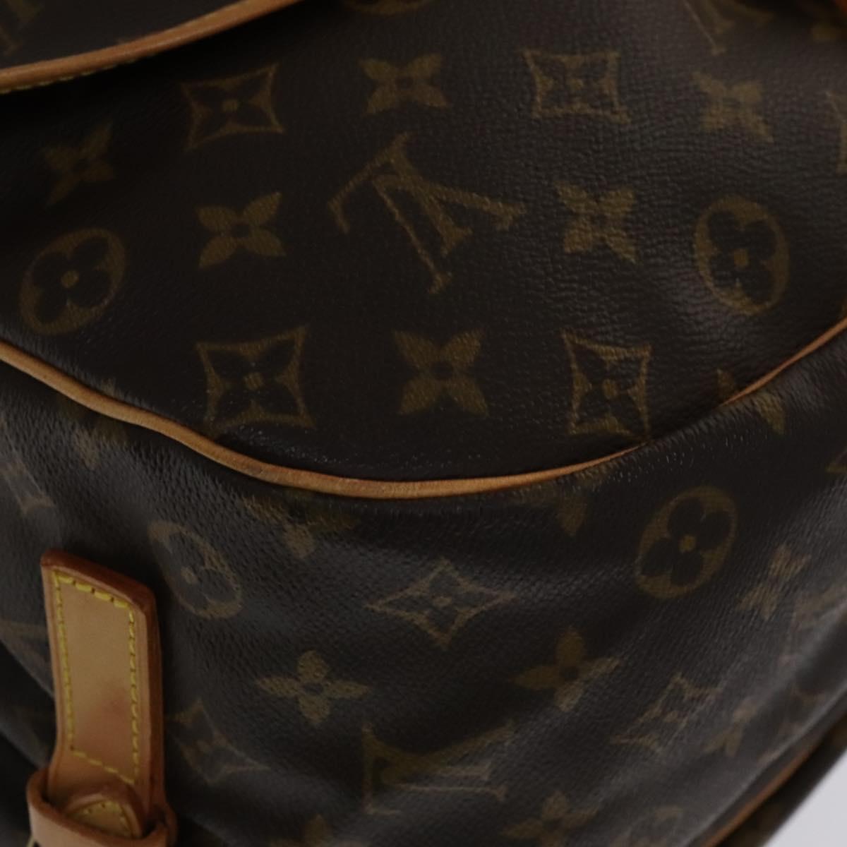 Louis Vuitton Saumur 35, Brown, Canvas, shoulder