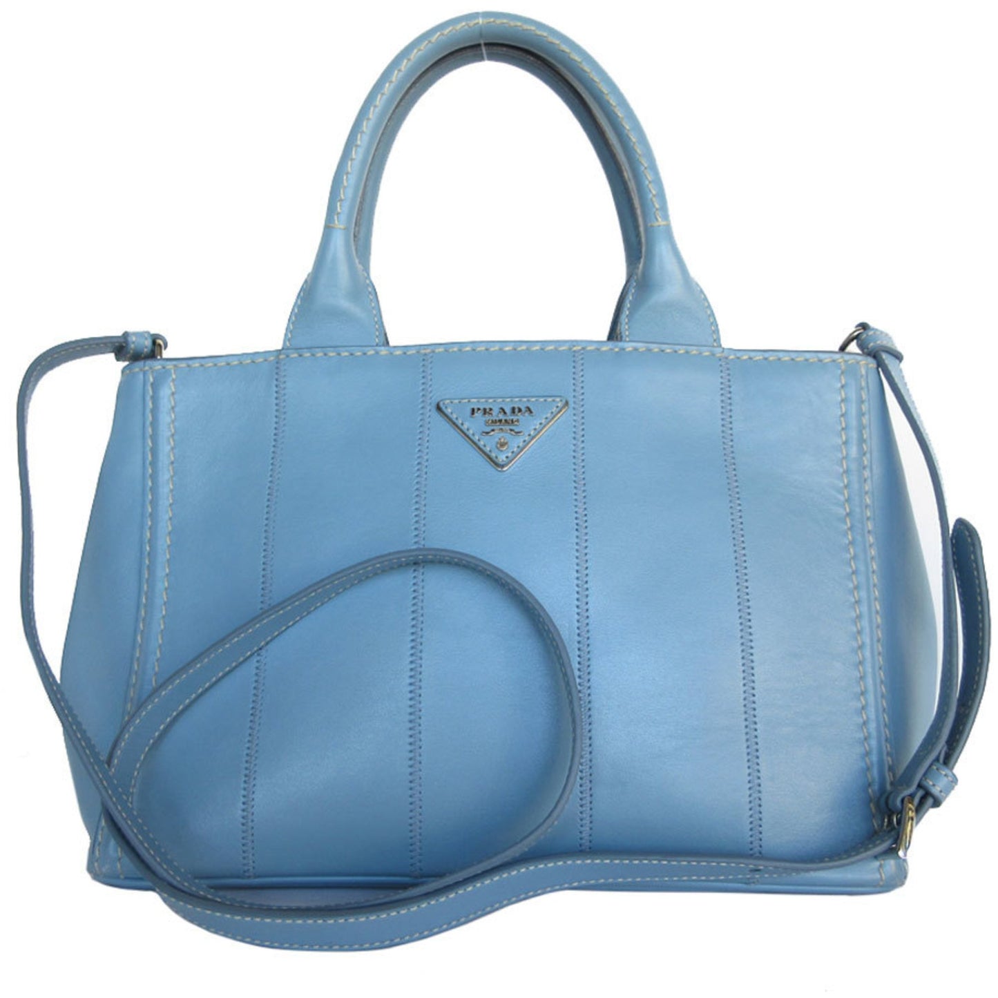 Prada Canapa, Blue, Leather, shoulder