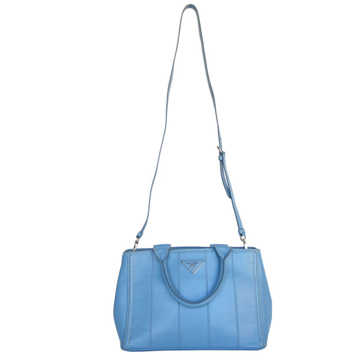 Prada Canapa, Blue, Leather, shoulder