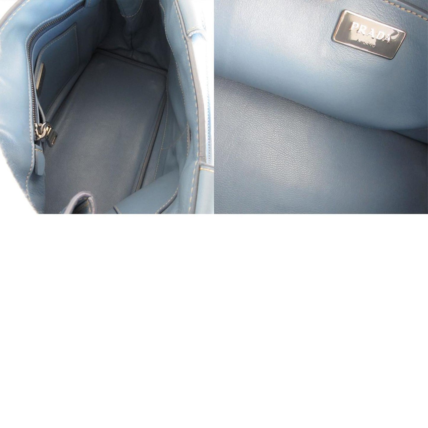 Prada Canapa, Blue, Leather, shoulder