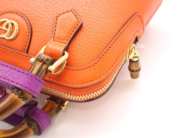 Gucci Bamboo, Orange, Leather, shoulder