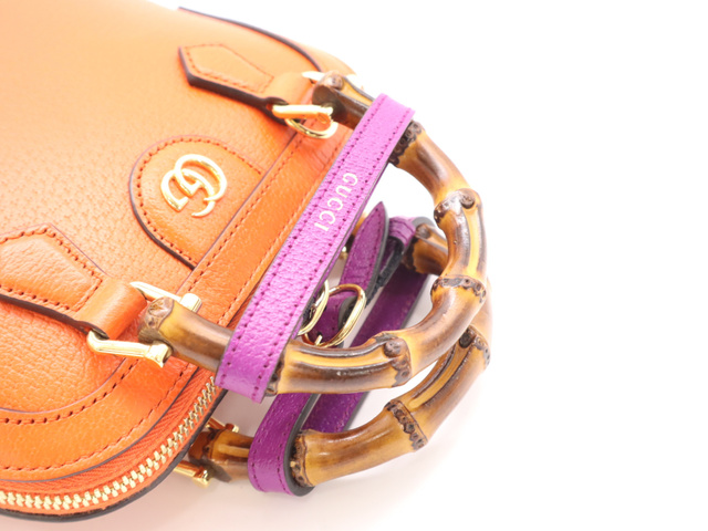 Gucci Bamboo, Orange, Leather, shoulder
