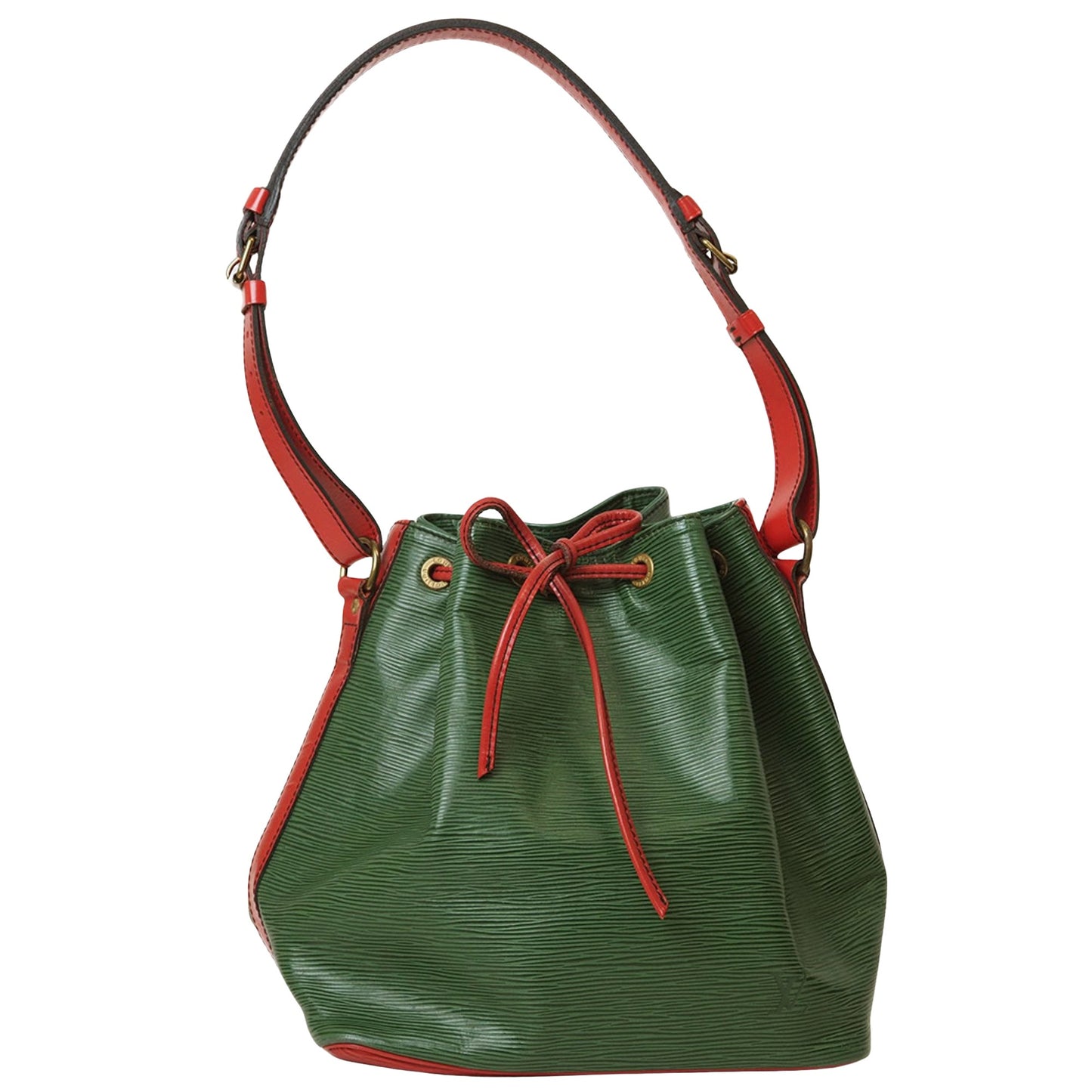 Louis Vuitton Petit Noé, Green, Leather, shoulder