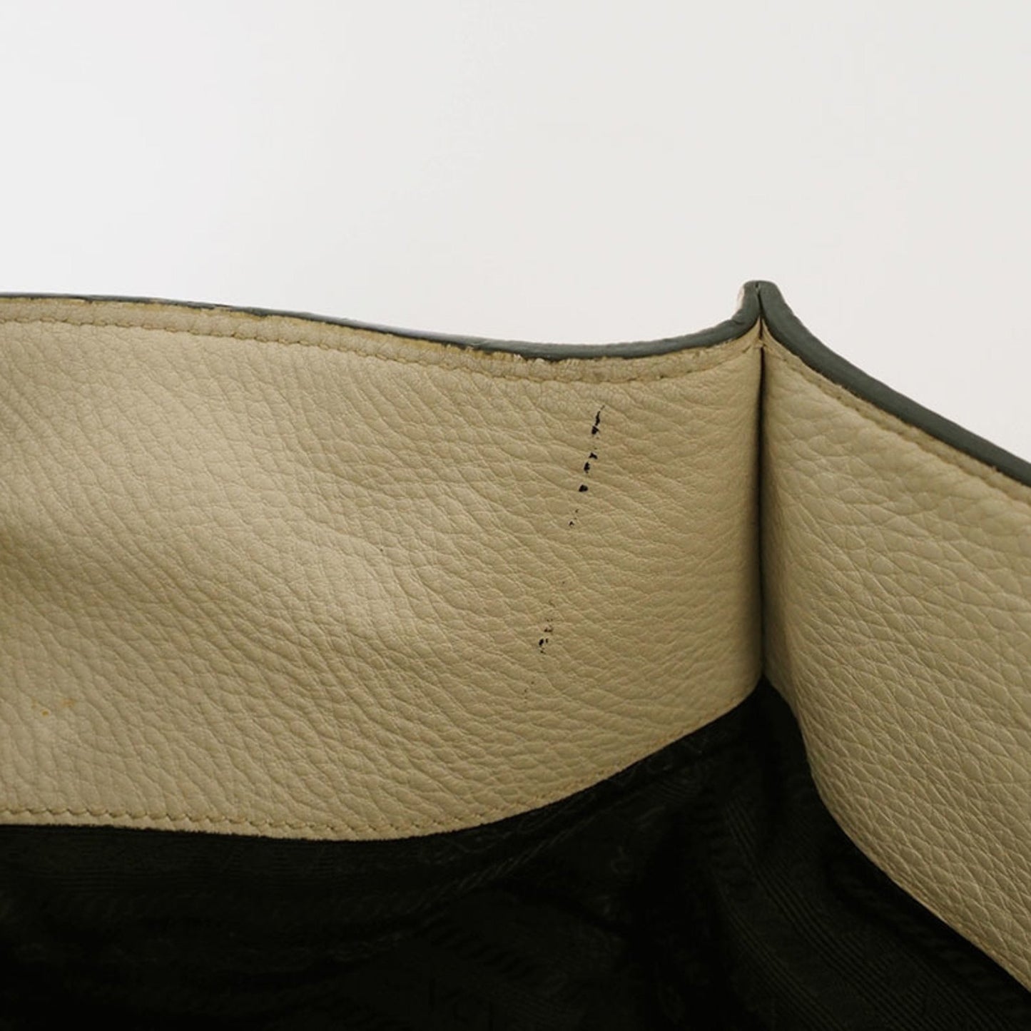 Prada Vitello, Ecru, Leather, handbag