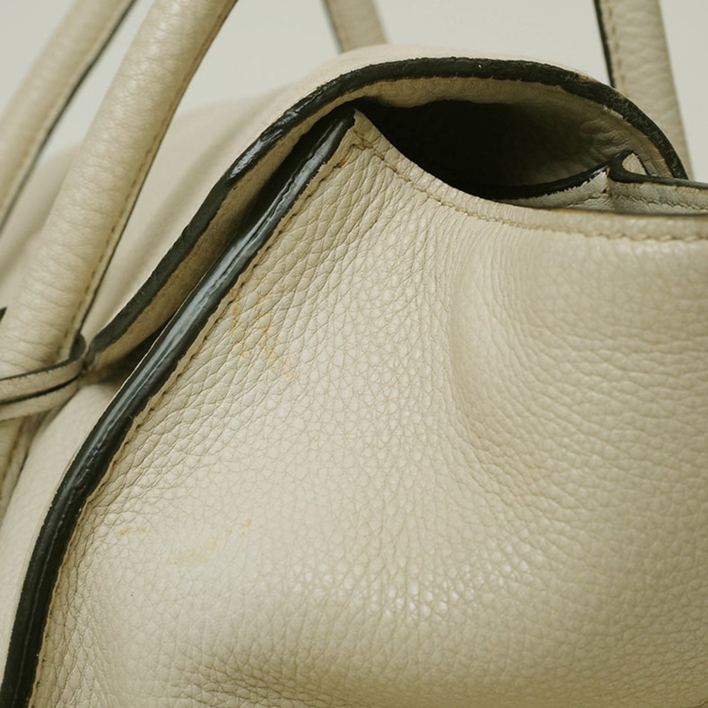 Prada Vitello, Ecru, Leather, handbag