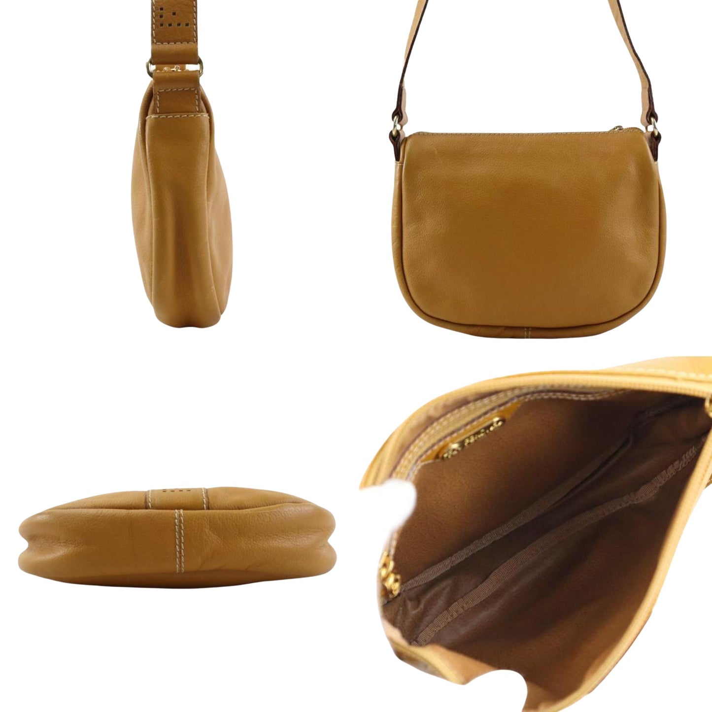 Fendi Selleria, Brown, Leather, shoulder