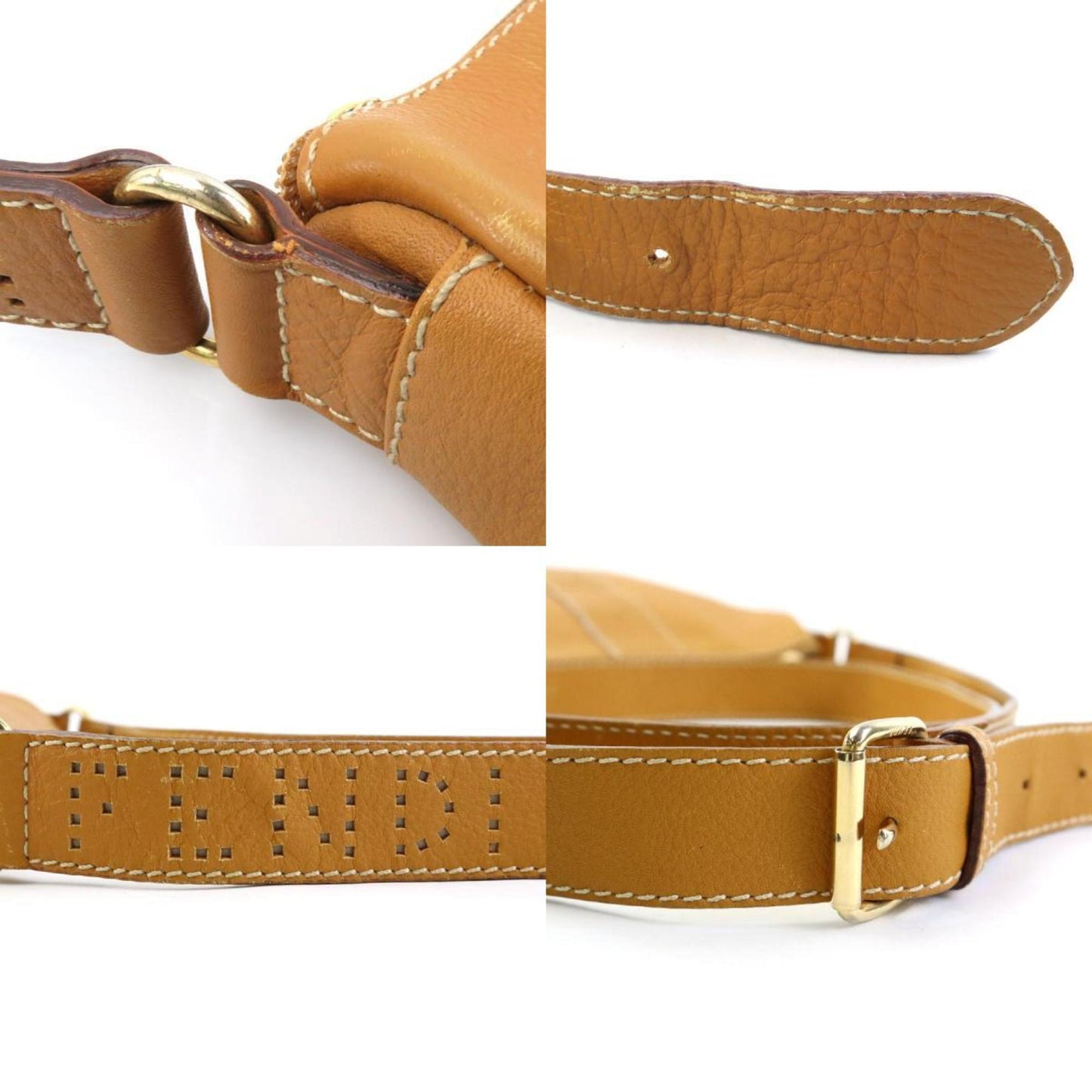 Fendi Selleria, Brown, Leather, shoulder