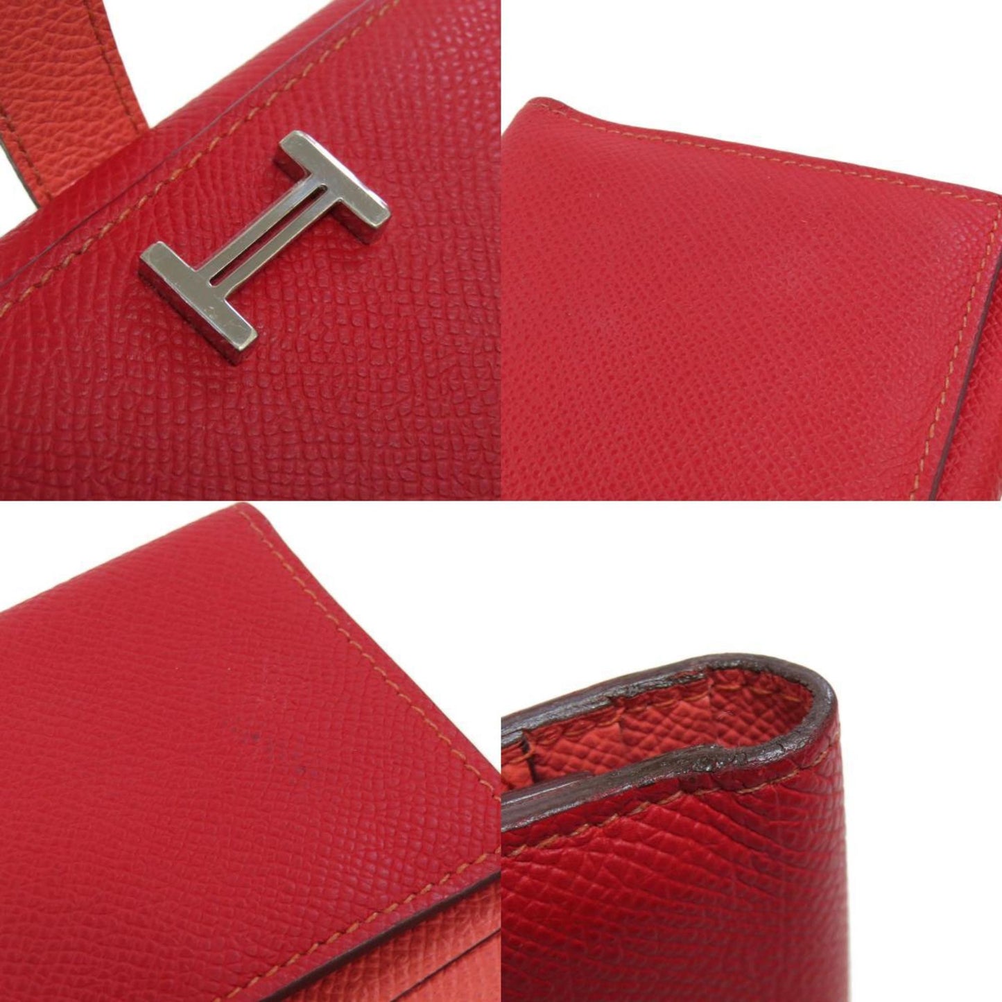Hermès Béarn, Red, Leather, wallet