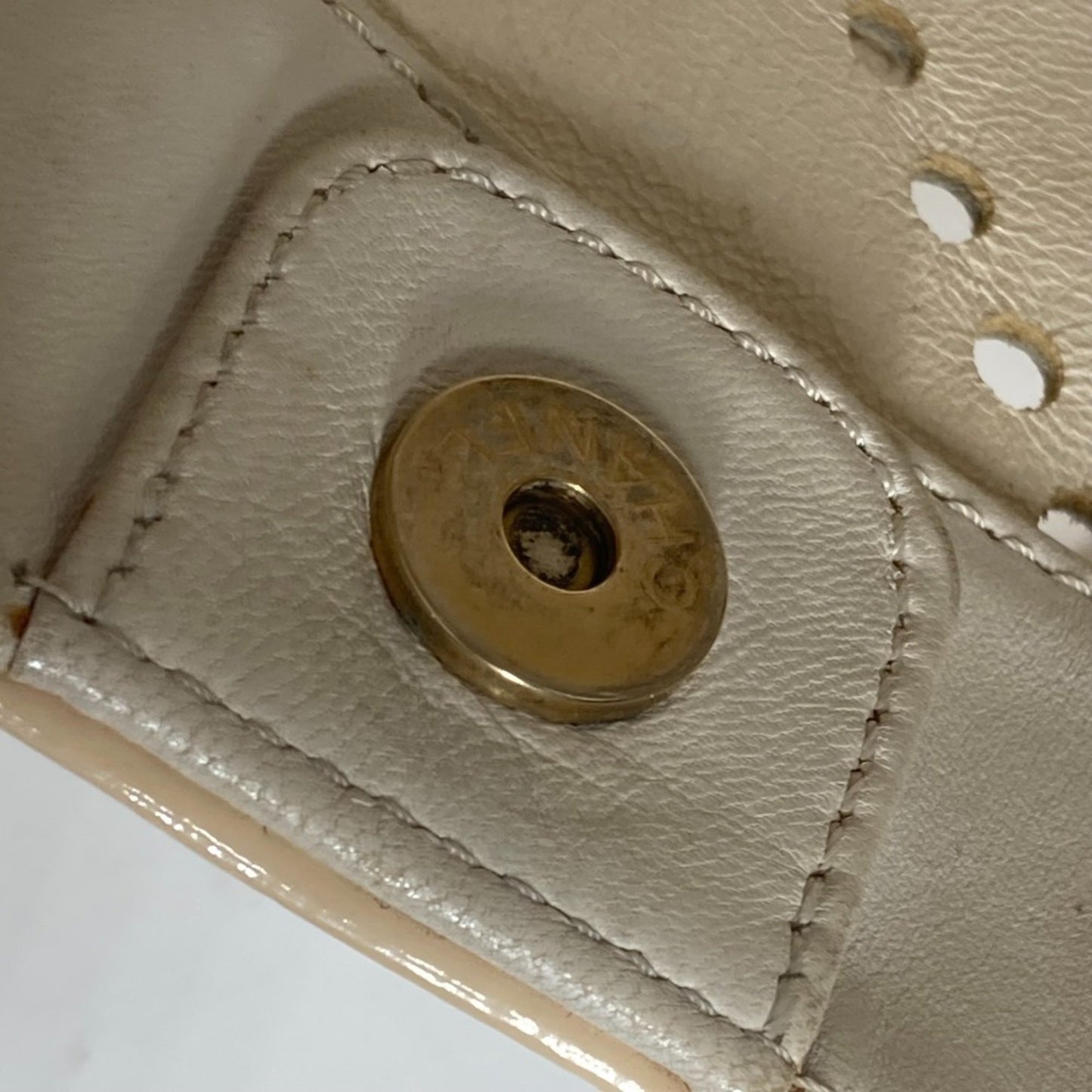 Chanel Logo CC, Ecru, Leather, tote